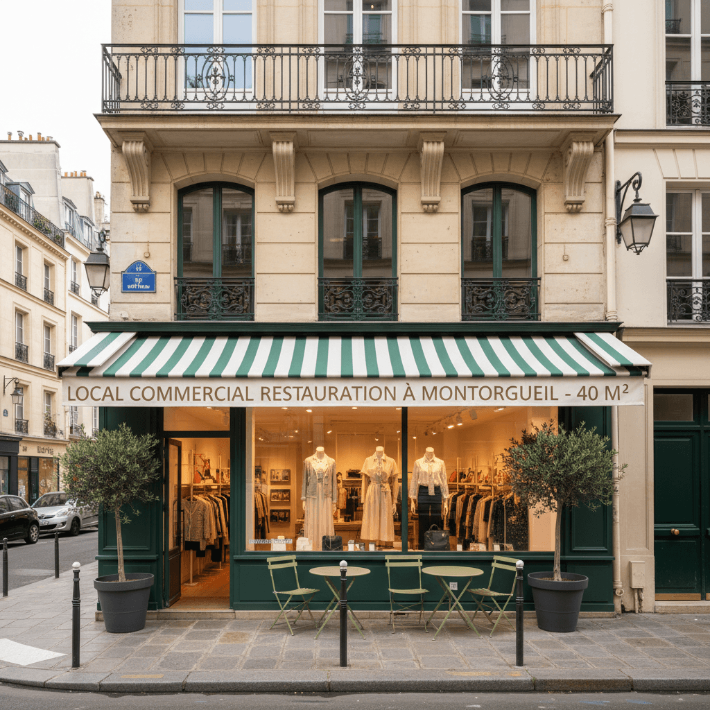 Prêt à porter 40m² à Paris : terrasse - Image 1