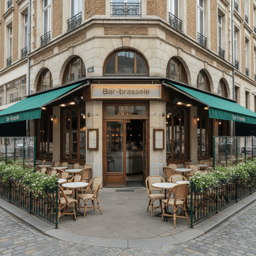 Bar-brasserie 150m² à Lille : terrasse - licence IV