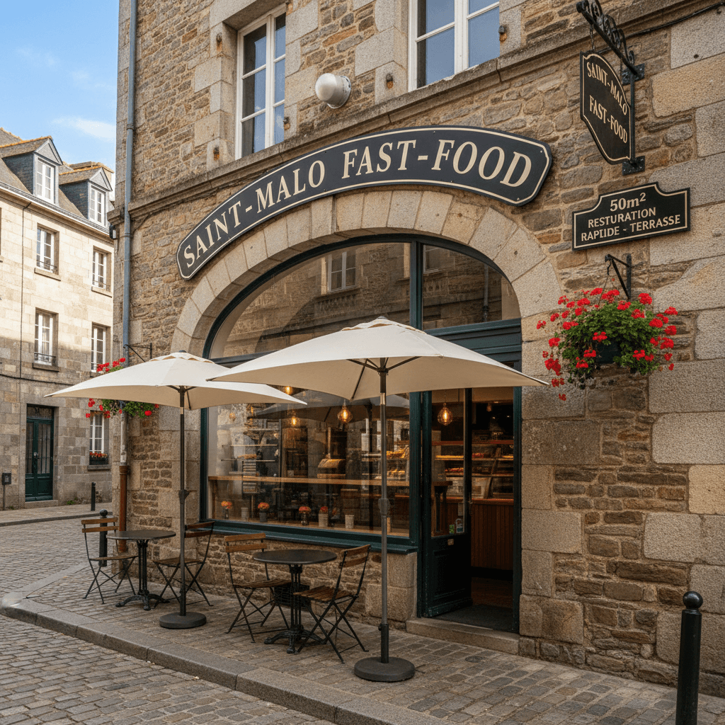 Fast-food 50m² à Saint-Malo : terrasse - extraction - Image 1