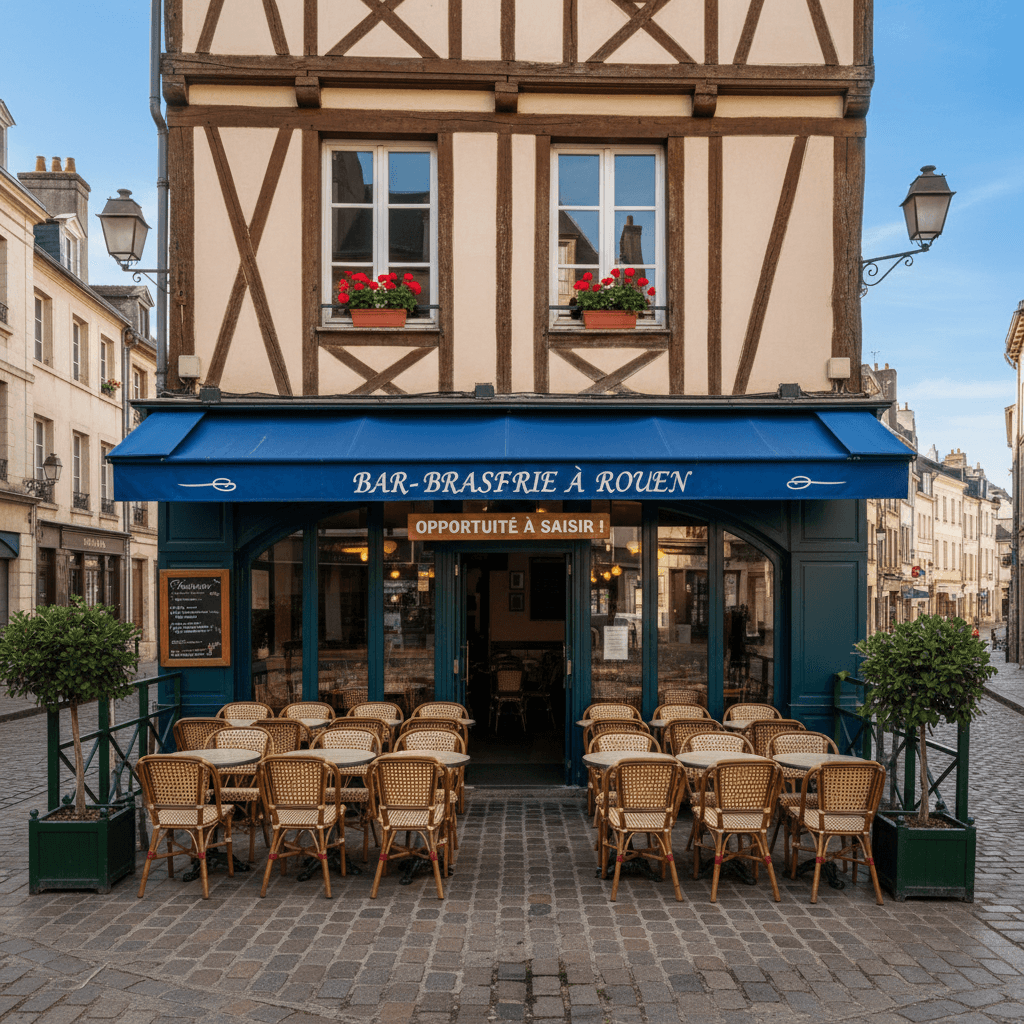Bar-brasserie 70m² à Rouen : terrasse - licence IV