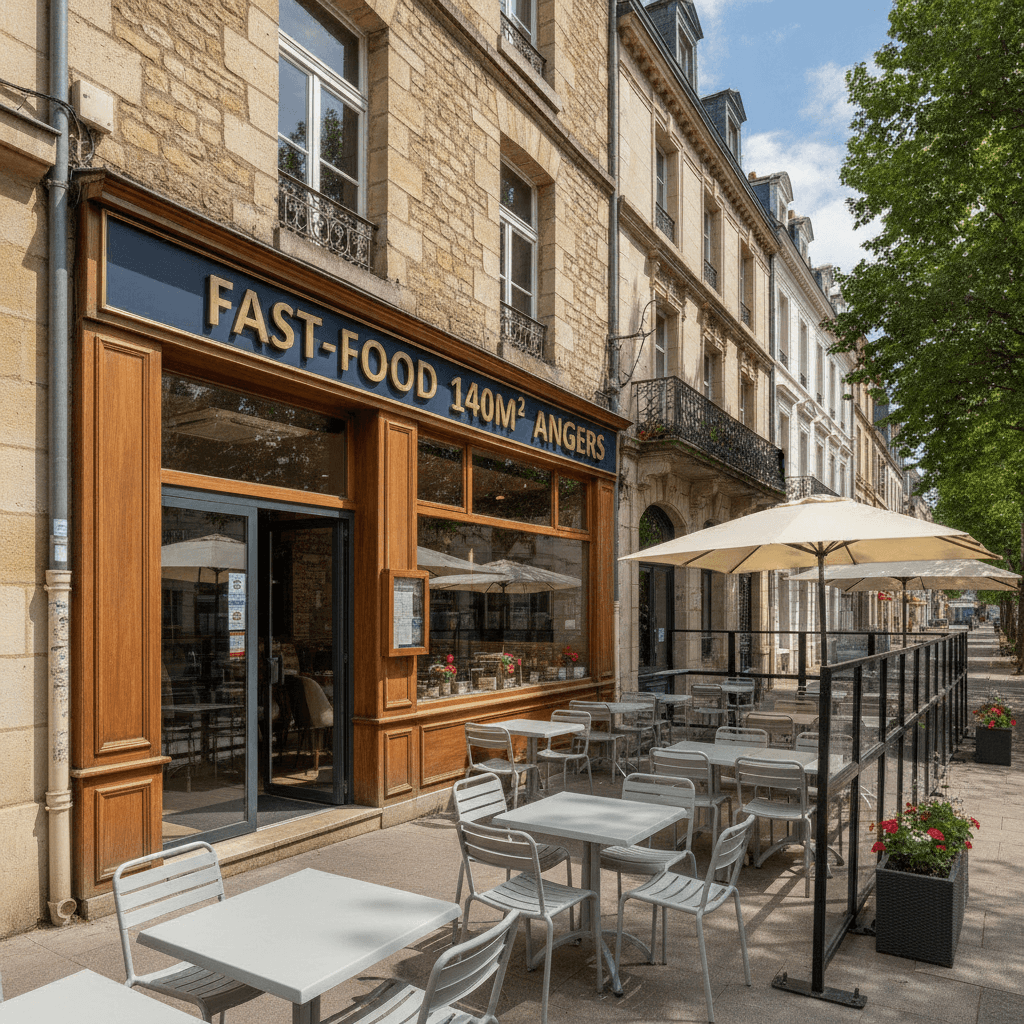 Fast-food 140m² à Angers : terrasse - licence IV