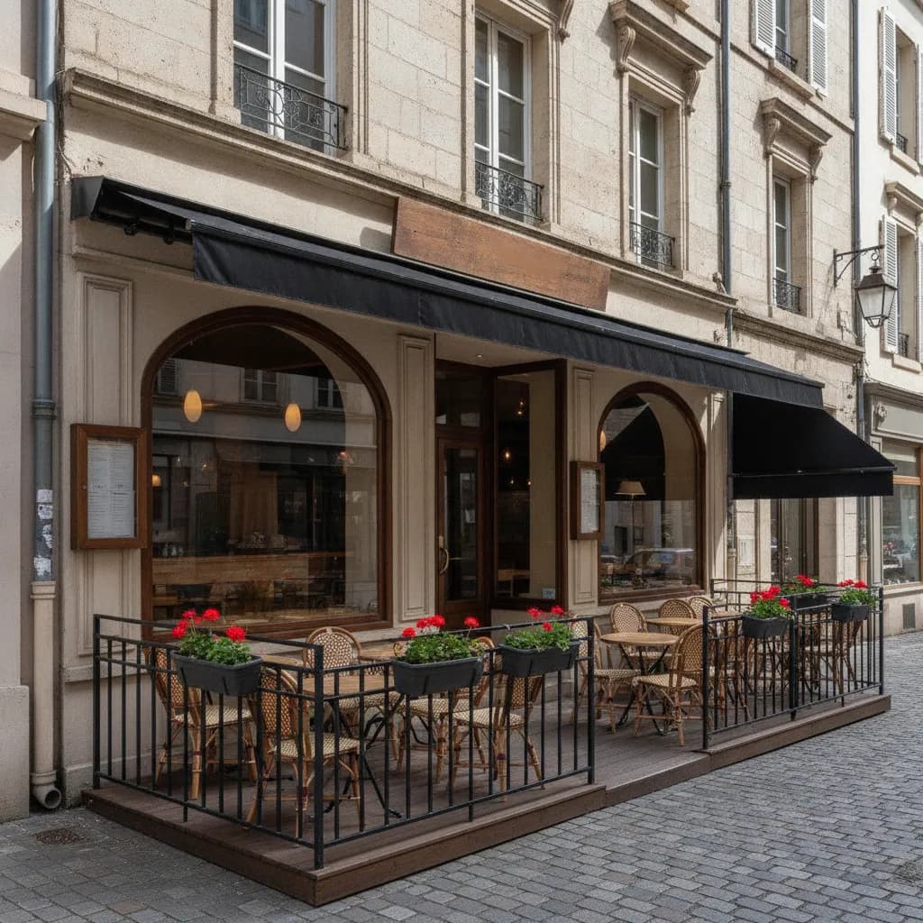 Restaurant 70m² à Annemasse : terrasse - cuisine équipée - Image 1