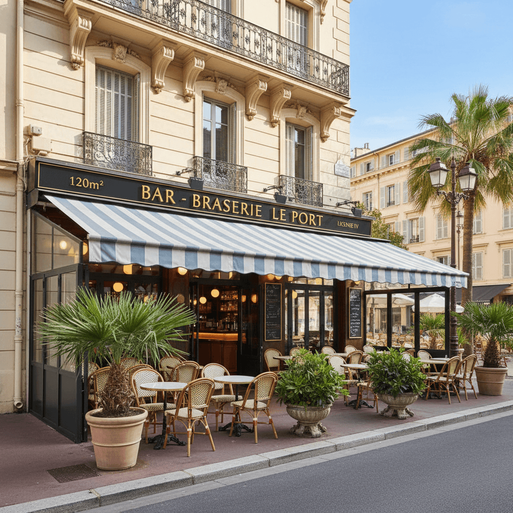 Bar-brasserie 120m² à Nice : terrasse - licence IV