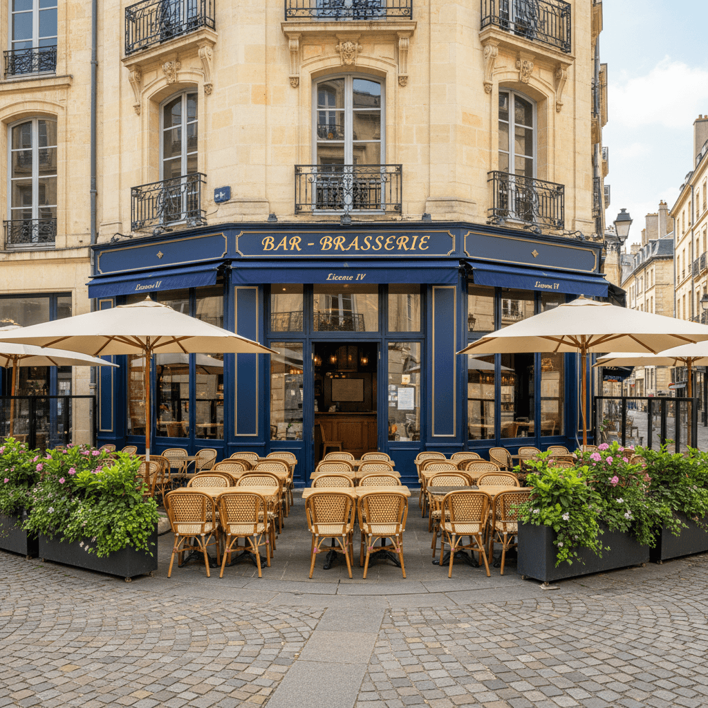 Bar-brasserie 296m² à Bordeaux : terrasse - licence IV