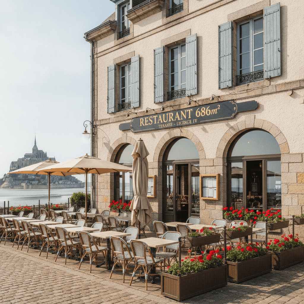Restaurant 686m² à Huisnes-Sur-Mer : terrasse - licence IV - Image 1
