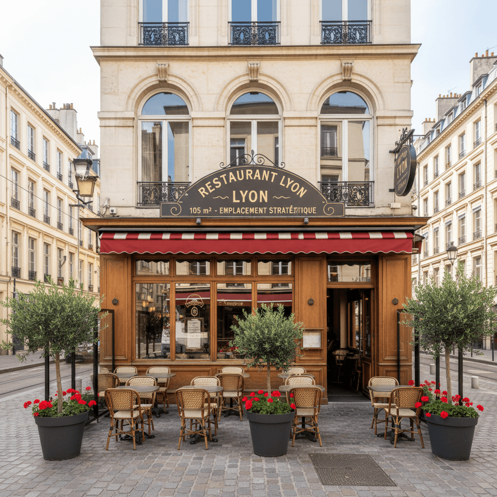 Restaurant 105m² à Lyon : terrasse - licence IV