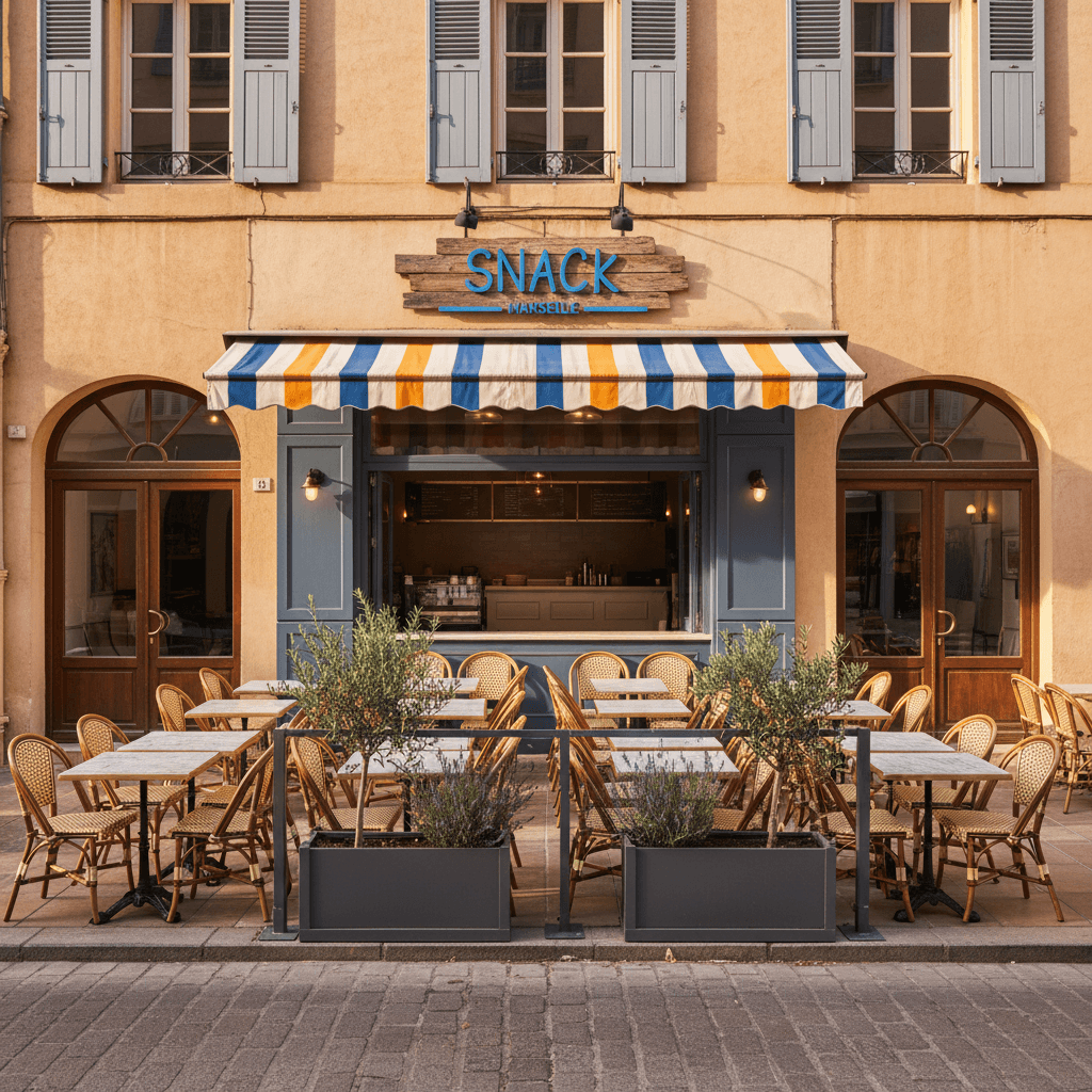 Snack 70m² à Marseille : terrasse