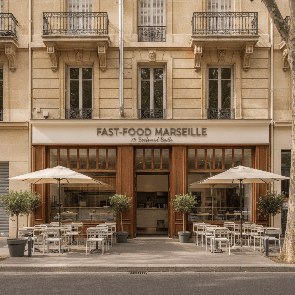 Fast-food 200m² à Marseille : terrasse - extraction