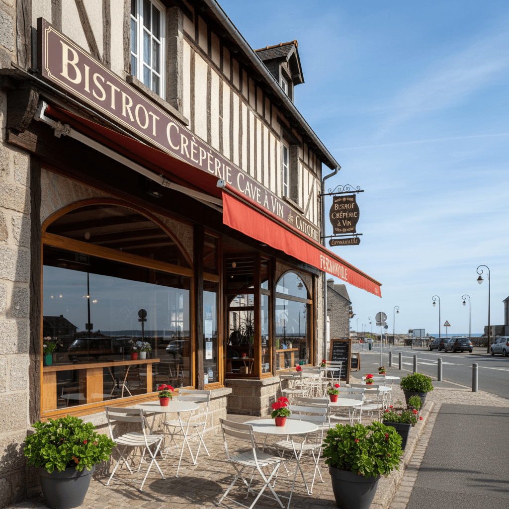 Restaurant 100m² à Fermanville : terrasse - cave/réserve - Image 1