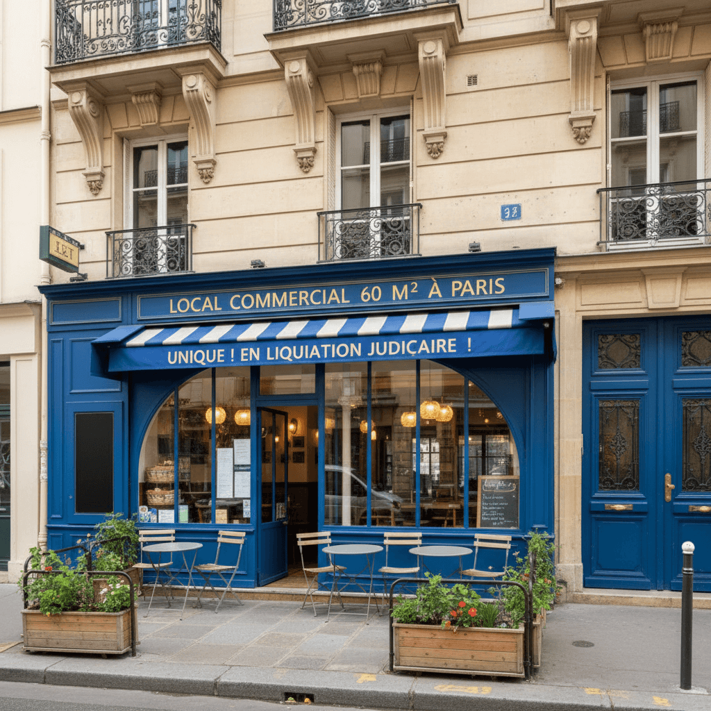 Local commercial 60 m² à Paris, opportunité unique ! en liquidation judiciaire
