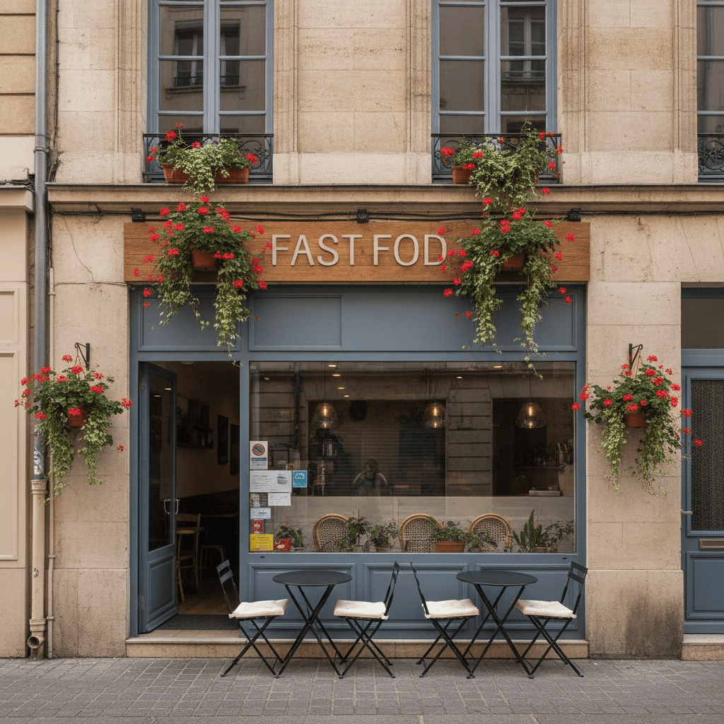 Fast-food 30m² à Lyon : terrasse - licence IV