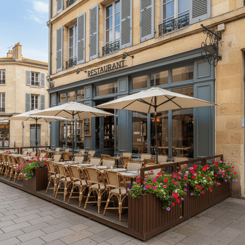 Restaurant à Bordeaux : terrasse - extraction
