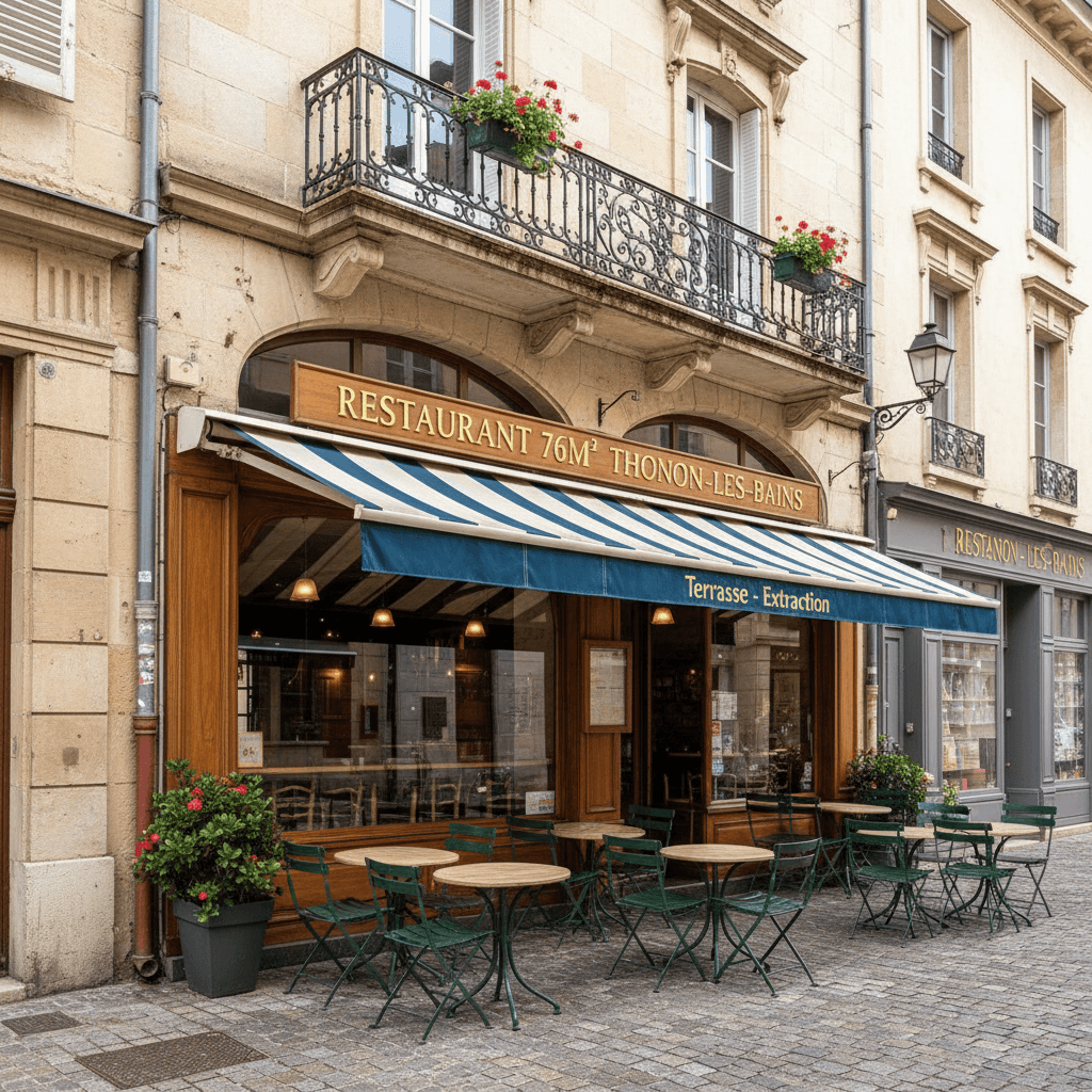 Restaurant 76m² à Thonon-Les-Bains : terrasse - extraction - Image 1