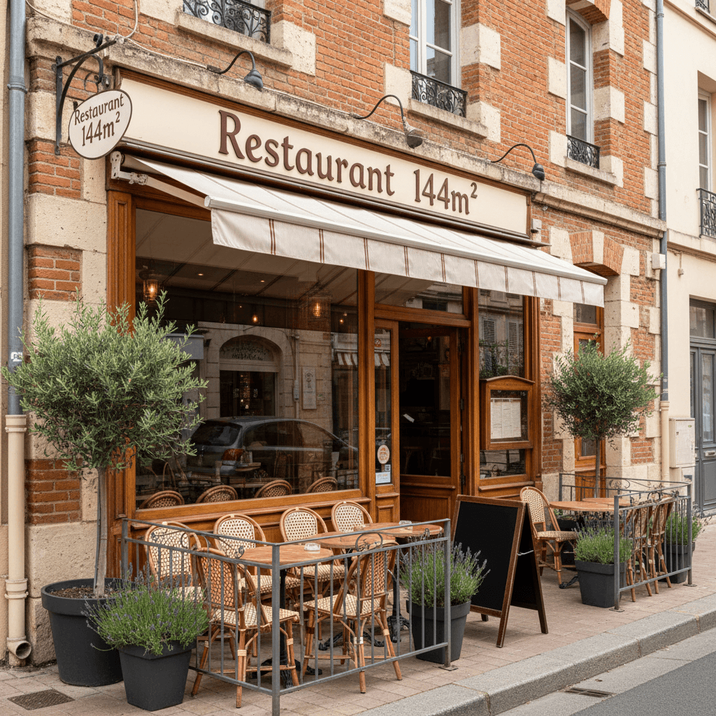 Restaurant 144m² à Toulouse : terrasse - licence IV