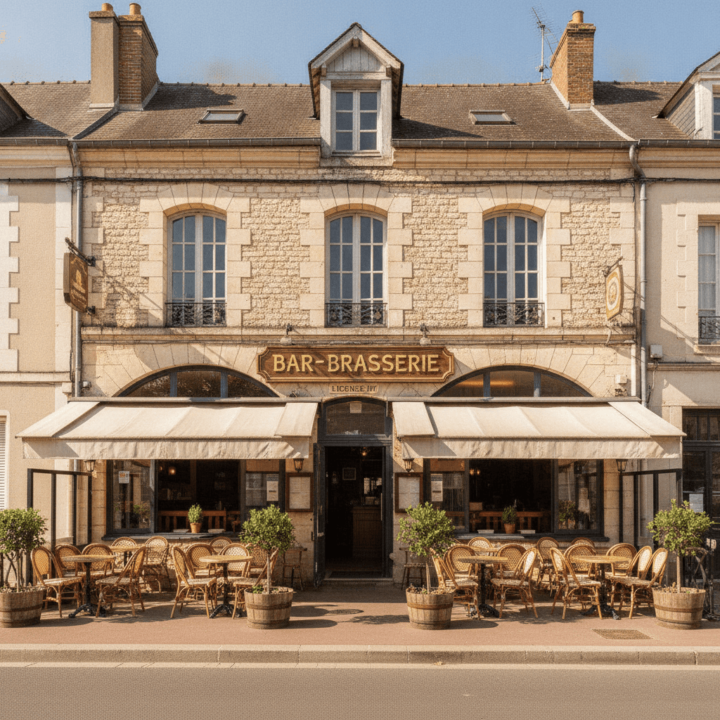 Bar-brasserie 240m² à Saintines : terrasse - licence IV - Image 1