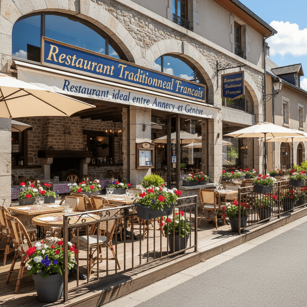 Restaurant à Allonzier-La-Caille : terrasse - licence IV - Image 1