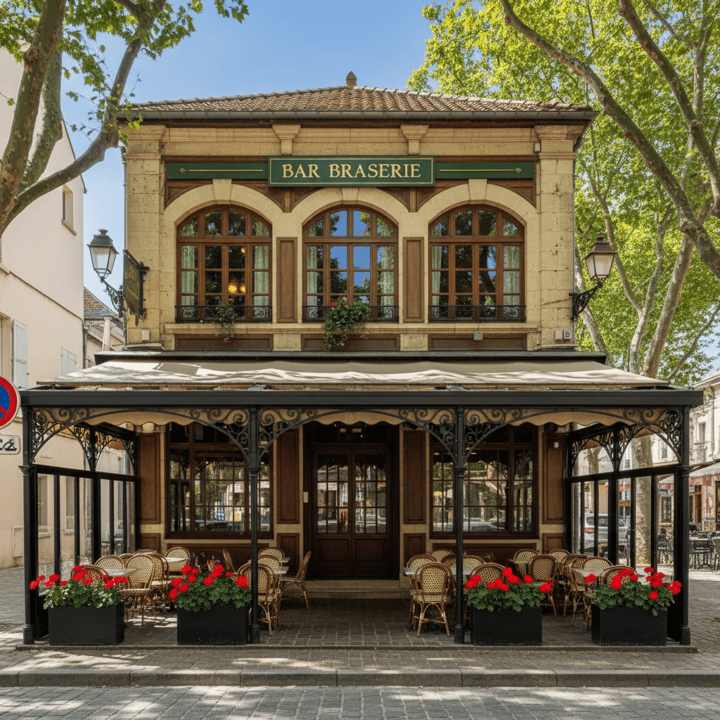 Bar-brasserie 430m² à Saint-Laurent-De-Mure : terrasse - licence IV - Image 1