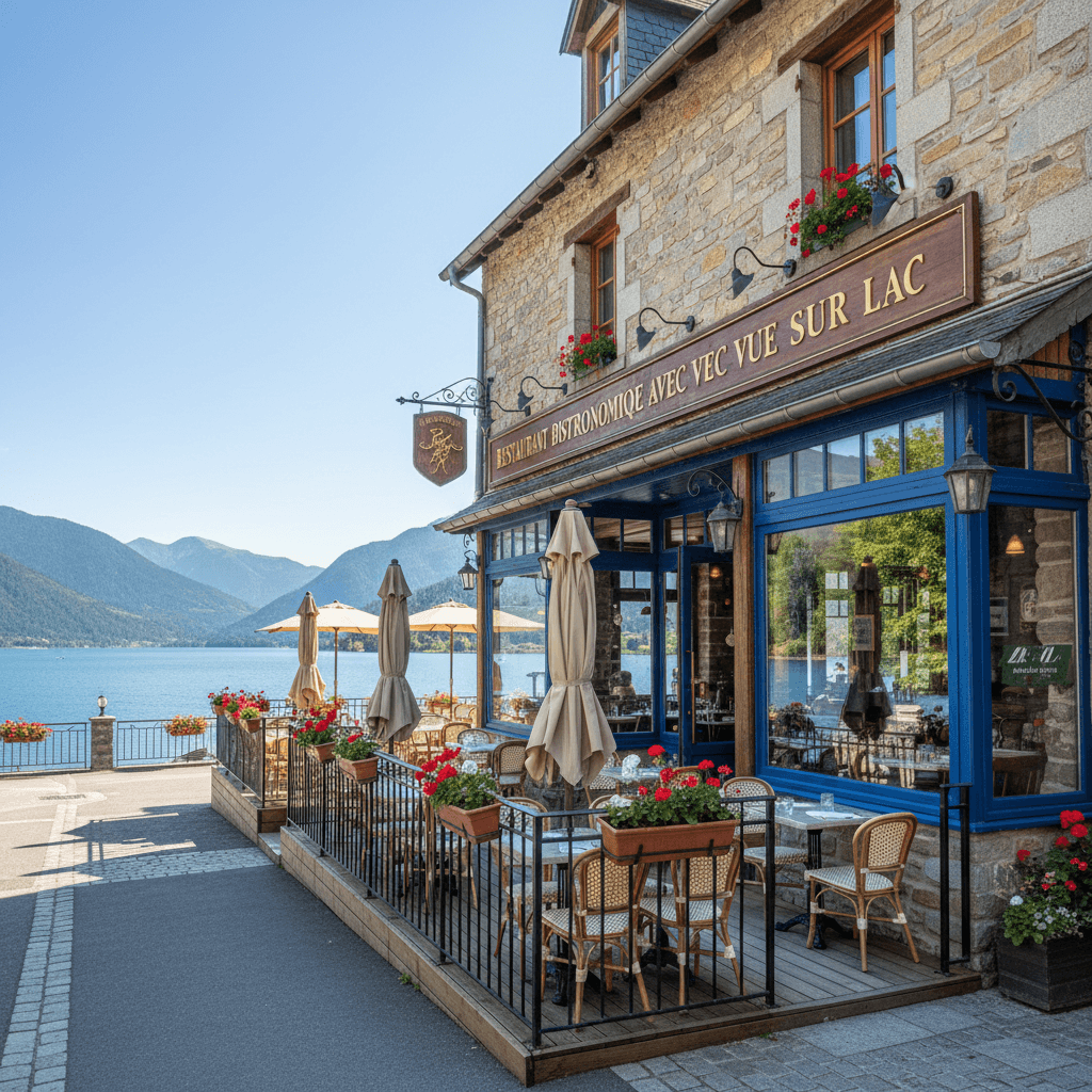 Restaurant à Chambon Sur Lac : terrasse - licence IV - Image 1