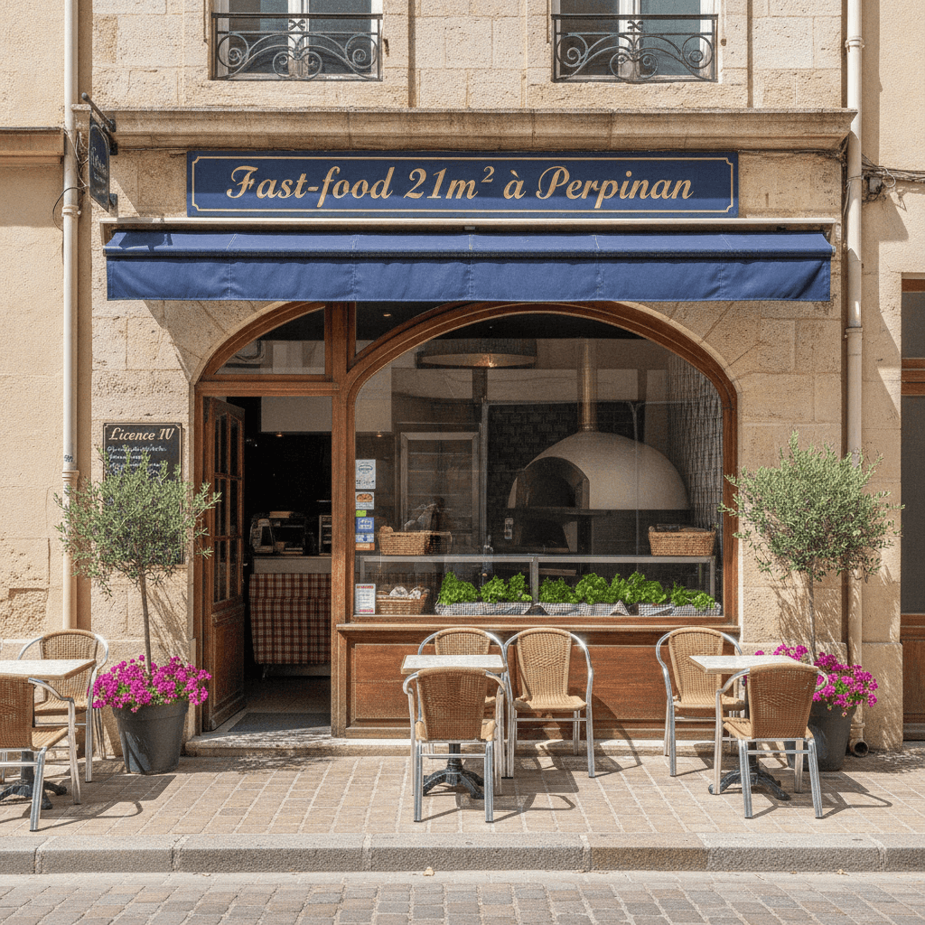 Fast-food 21m² à Perpignan : terrasse - licence IV - Image 1