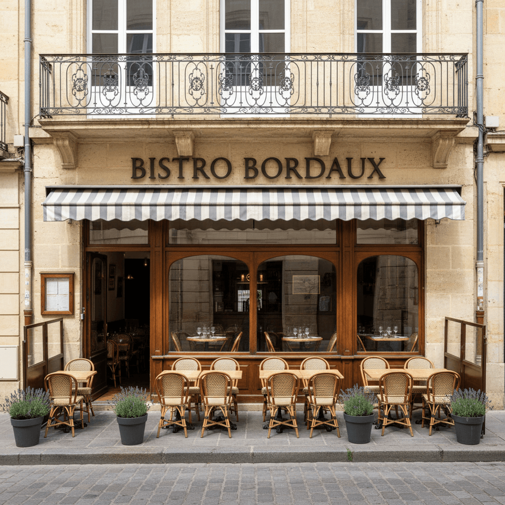 Restaurant 40m² à Bordeaux : terrasse - cuisine équipée