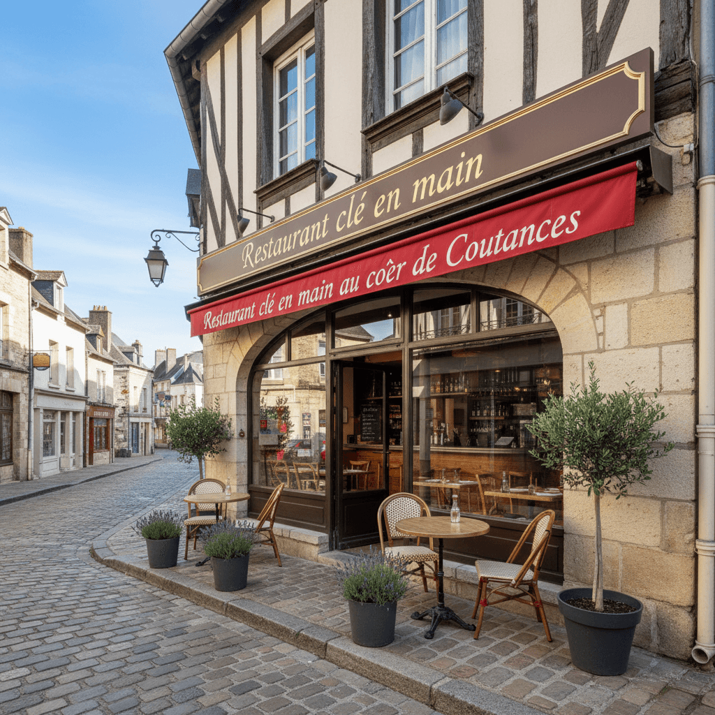 Restaurant 80m² à Coutances : terrasse - licence IV - Image 1