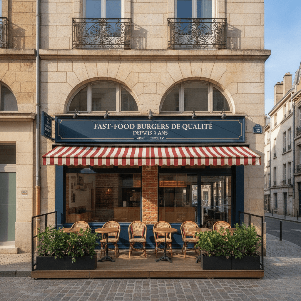 Fast-food 48m² à Grenoble : terrasse - licence IV