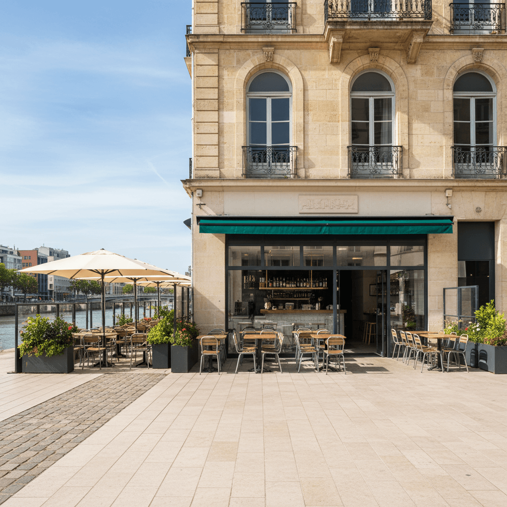 Restaurant 75m² à Bordeaux : terrasse - extraction