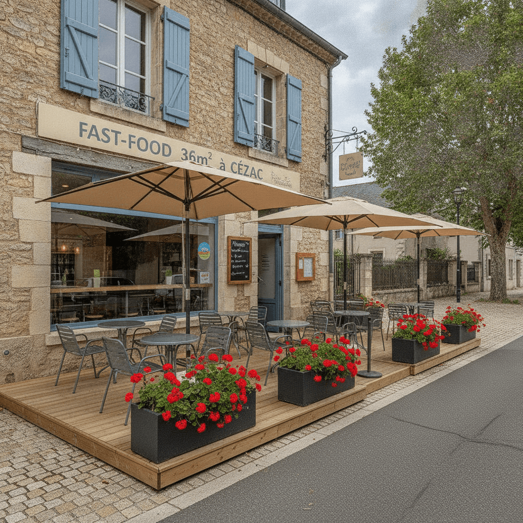 Fast-food 36m² à Cézac : terrasse - licence IV - Image 1