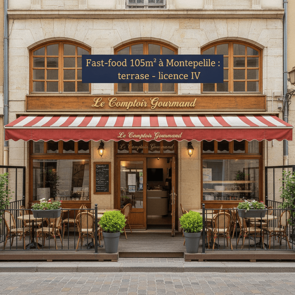 Fast-food 105m² à Montpellier : terrasse - licence IV