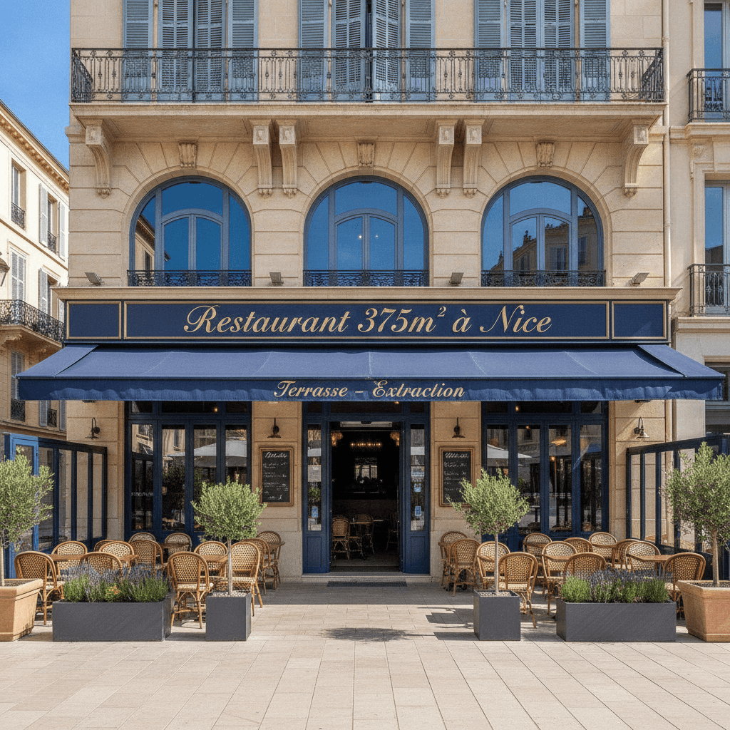 Restaurant 375m² à Nice : terrasse - extraction