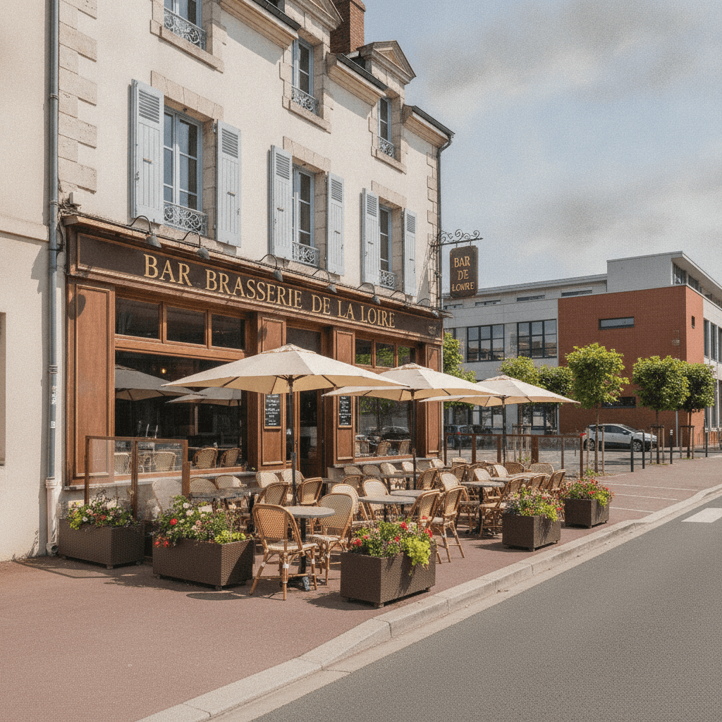 Bar-brasserie à Tours : terrasse - parking - Image 1