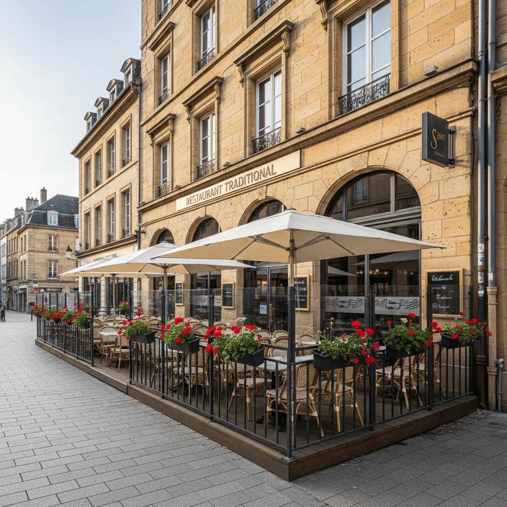 Restaurant 350m² à Metz : terrasse - licence IV