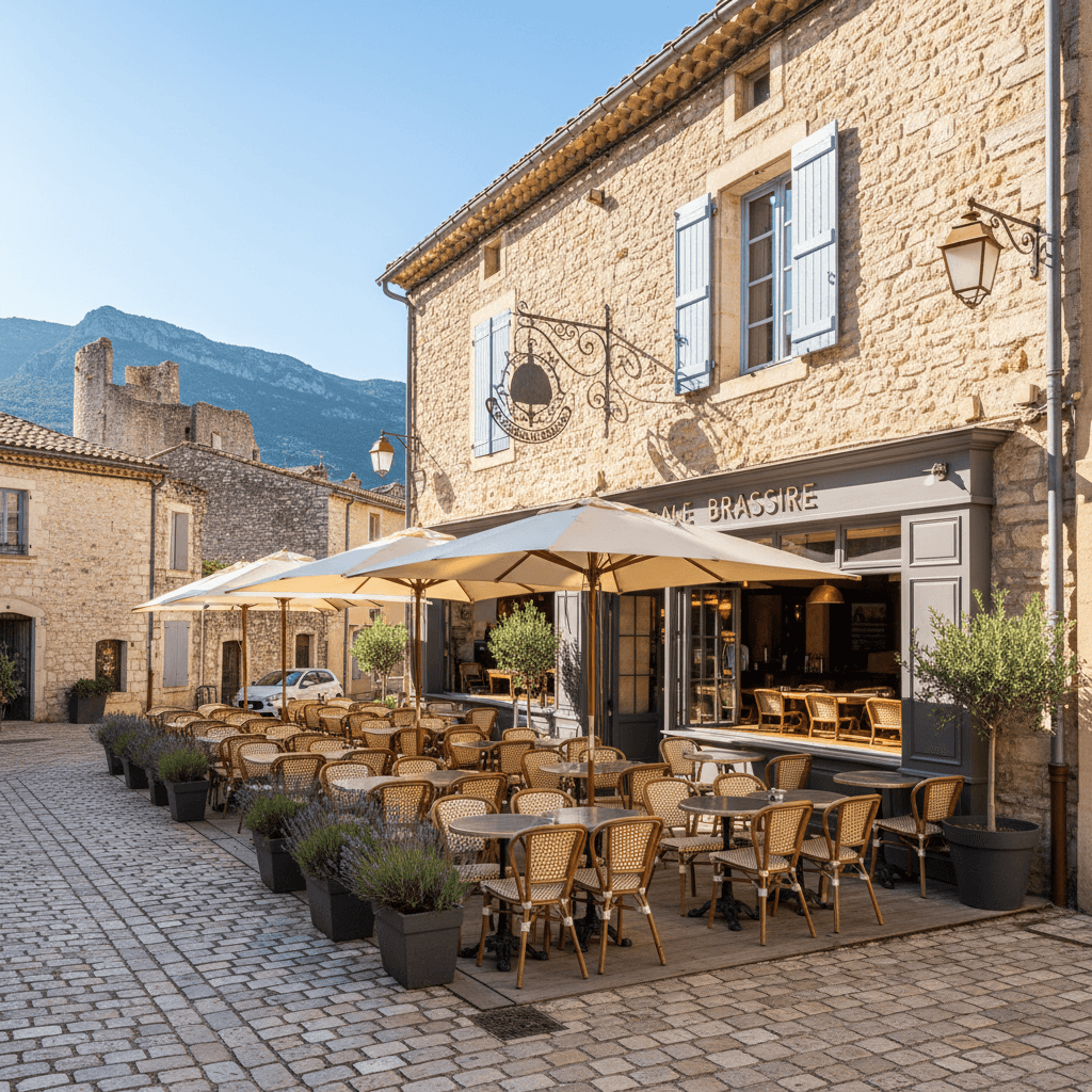 Bar-brasserie à Vaison-La-Romaine : terrasse - licence IV - Image 1
