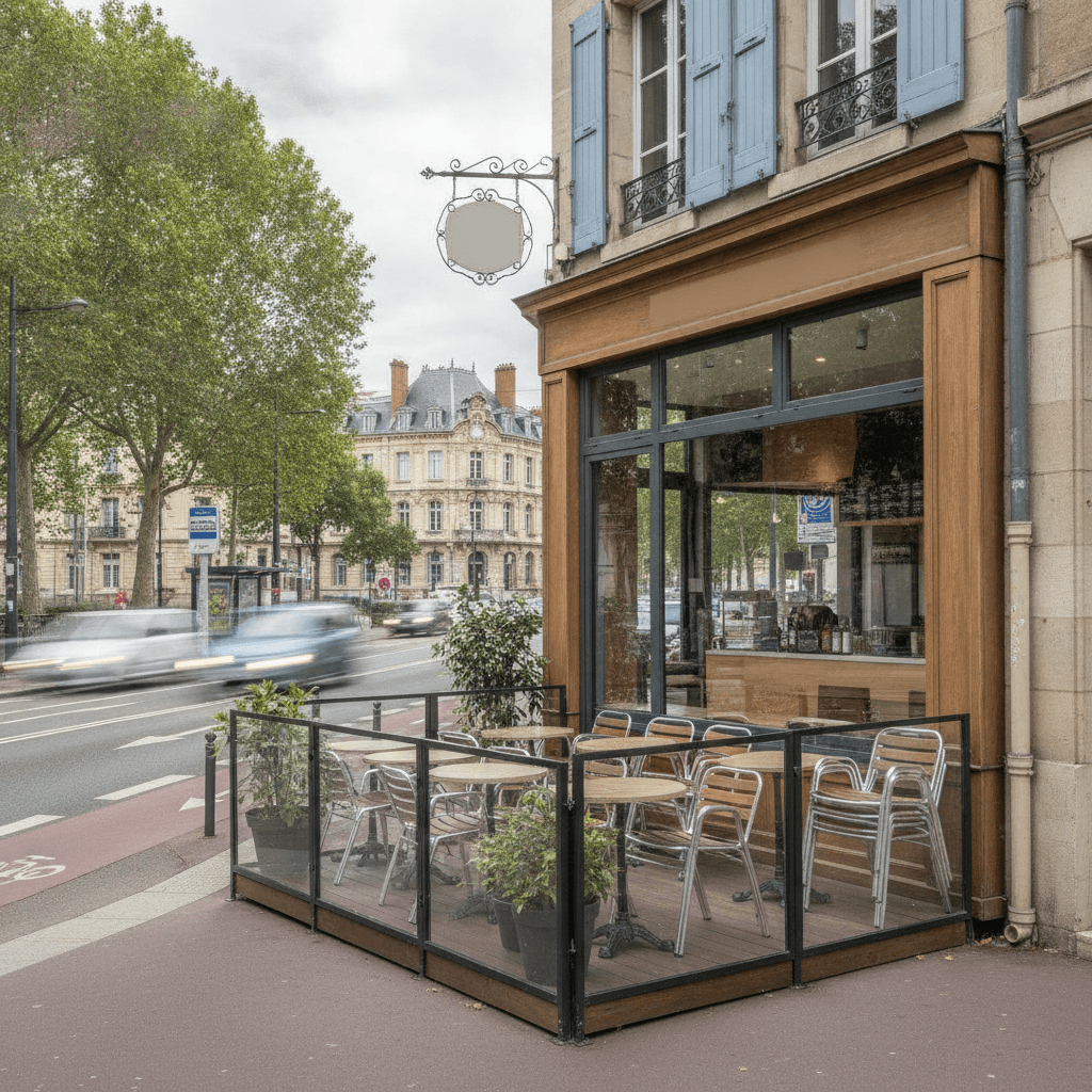 Fast-food 80m² à Nantes : terrasse - licence IV