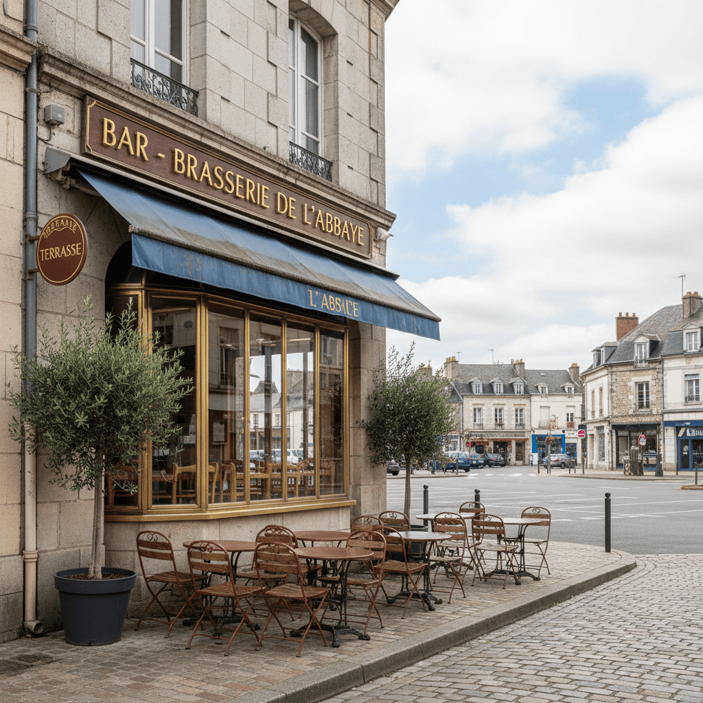 Bar-brasserie à Saint-Lô : terrasse - parking - Image 1