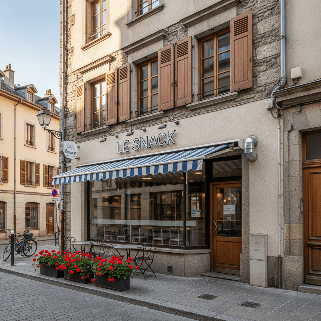 Fast-food 28m² à Chambéry : terrasse - extraction