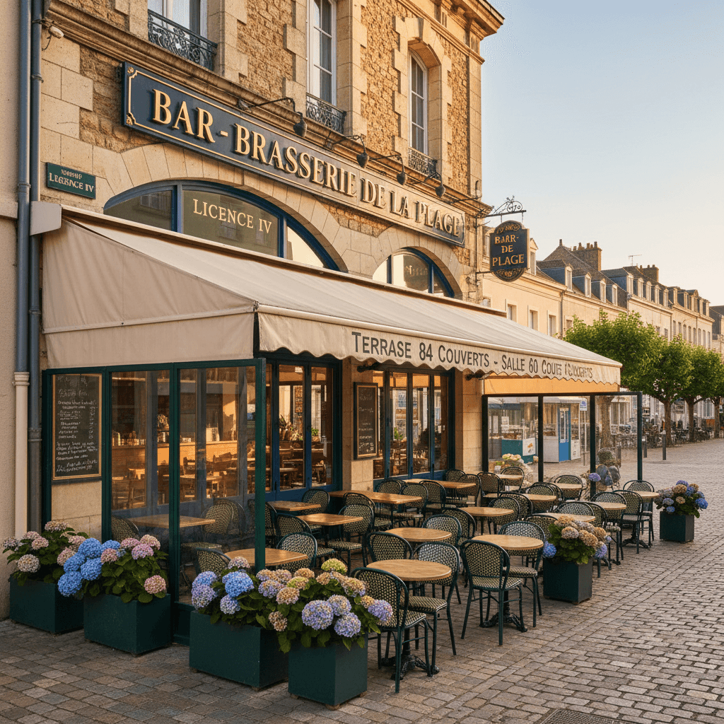 Bar-brasserie 200m² à Ouistreham : terrasse - licence IV - Image 1
