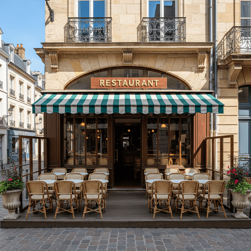 Restaurant à Rennes : terrasse - cuisine équipée