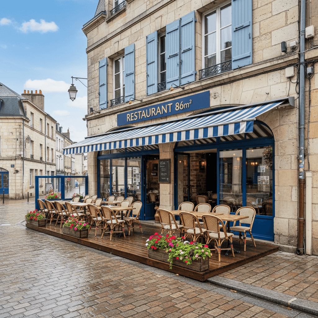 Restaurant 86m² à Nantes : terrasse - licence IV