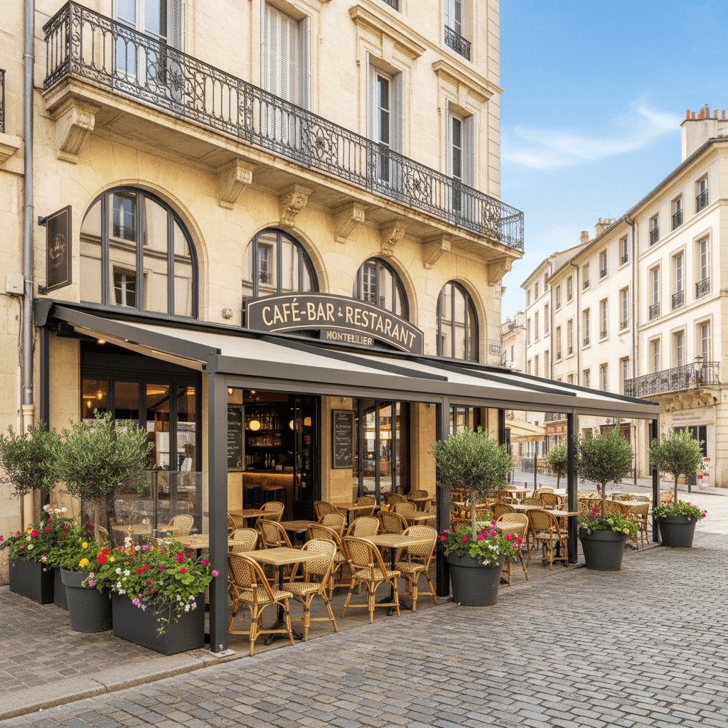 Restaurant 246m² à Montpellier : terrasse - licence IV