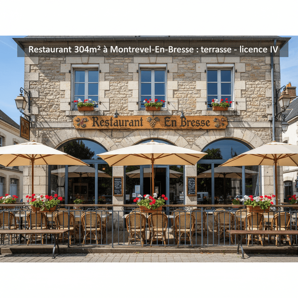 Restaurant 304m² à Montrevel-En-Bresse : terrasse - licence IV - Image 1