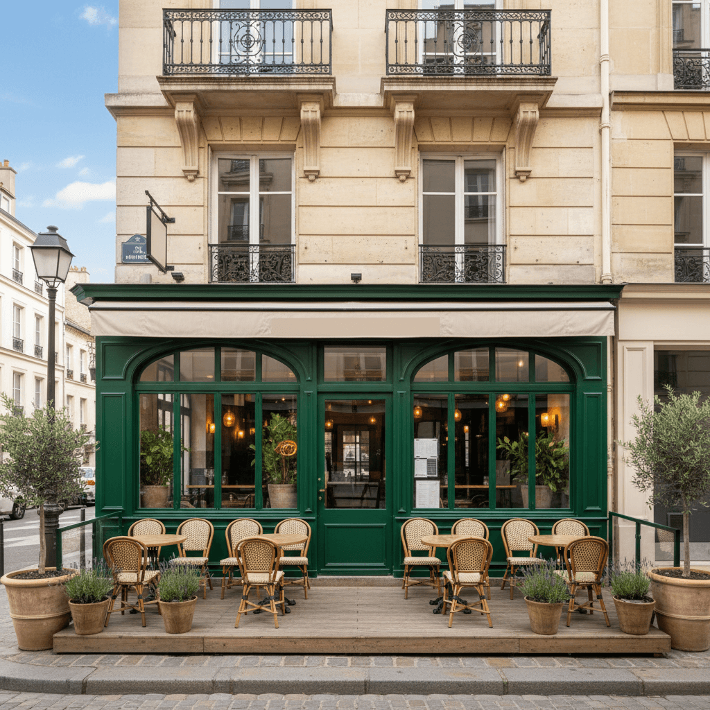 Restaurant 60 couverts à Rueil-Malmaison : terrasse - extraction - Image 1