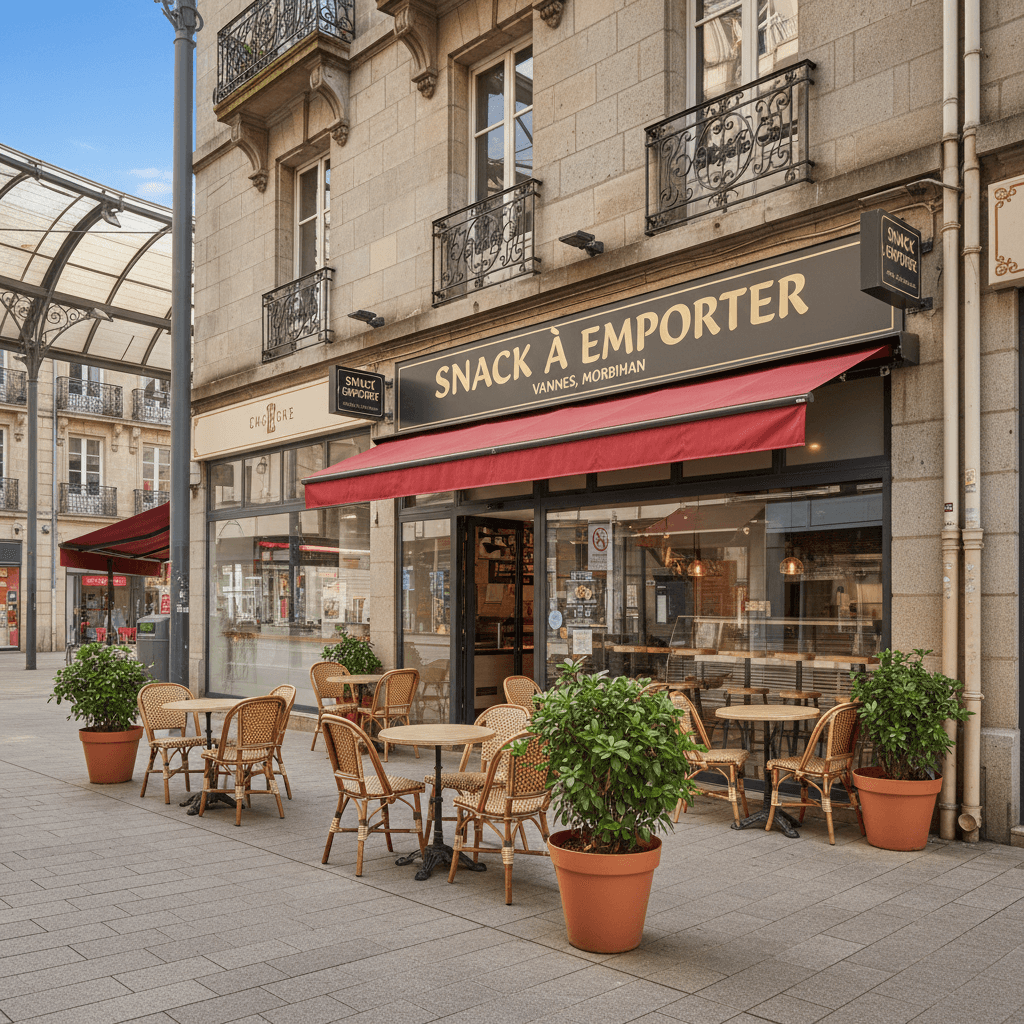 Fast-food 60m² à Vannes : terrasse - extraction - Image 1