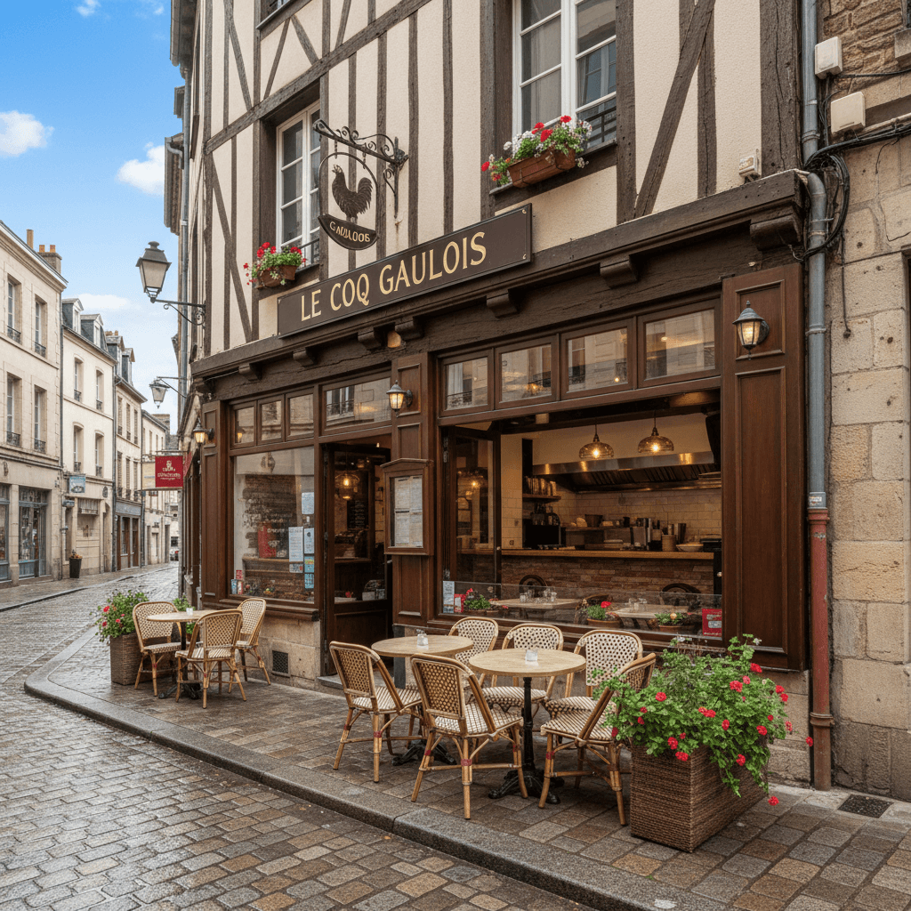 Restaurant 100m² à Rouen : terrasse - cuisine équipée