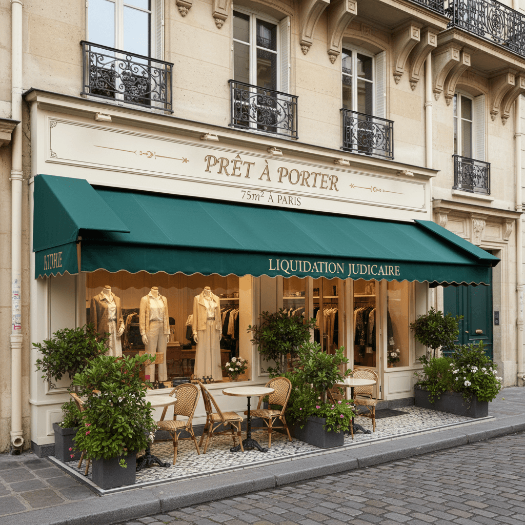 Prêt à porter 75m² à Paris en liquidation judiciaire