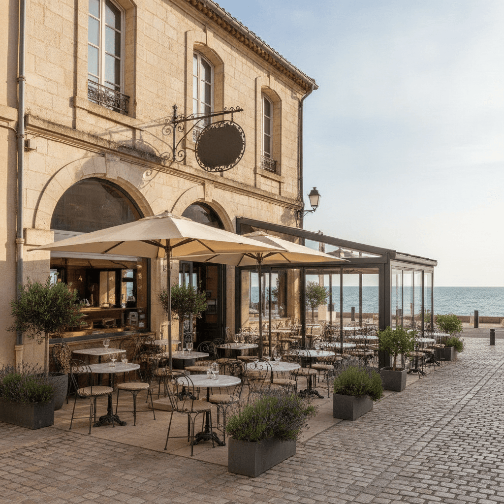 Restaurant 32m² à Agde : terrasse - extraction