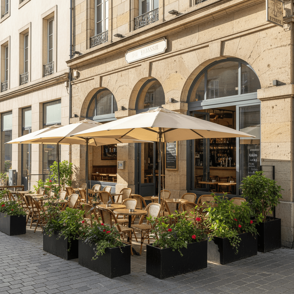 Bar-brasserie 200m² à Nantes : terrasse - cuisine équipée