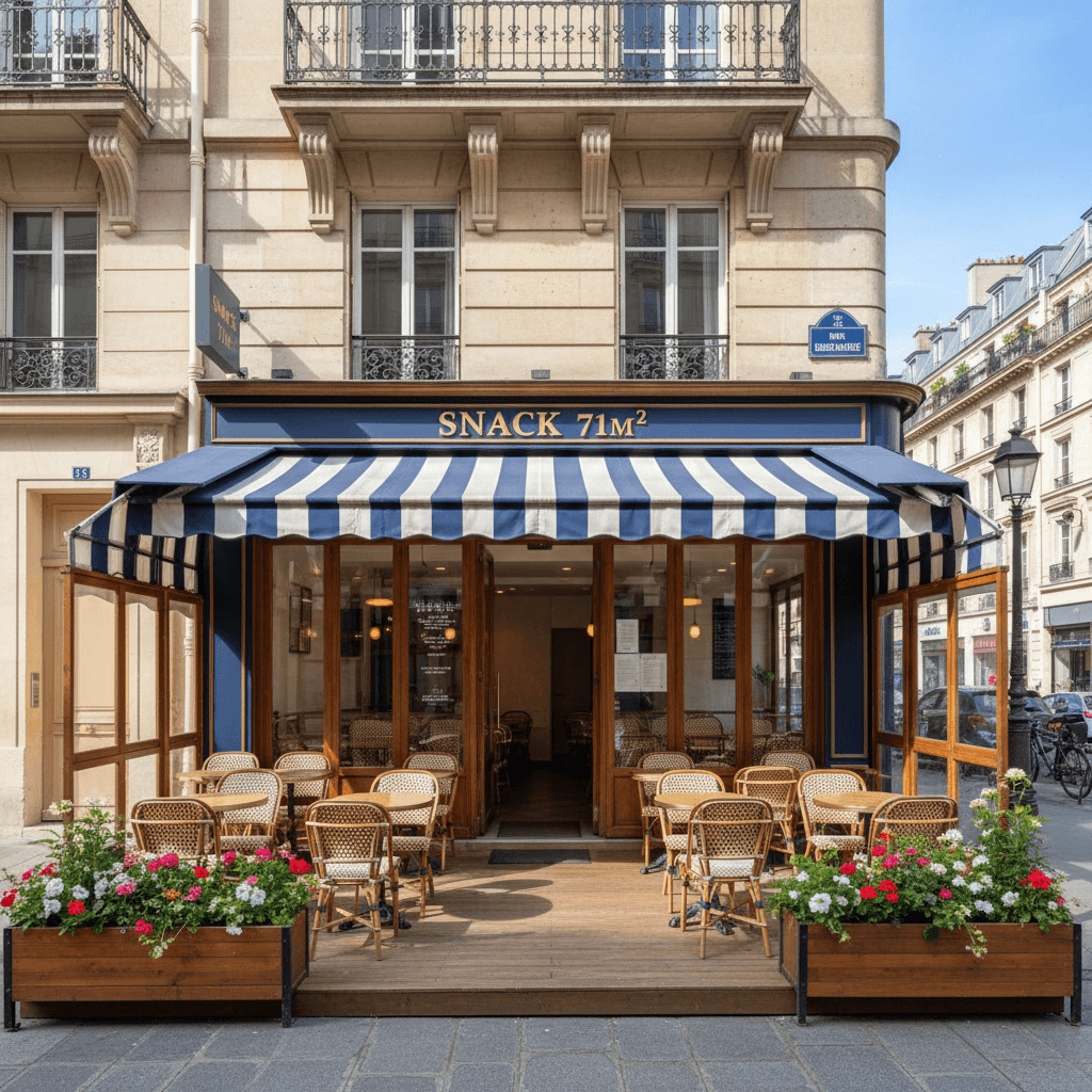 Snack 71m² à Paris : terrasse
