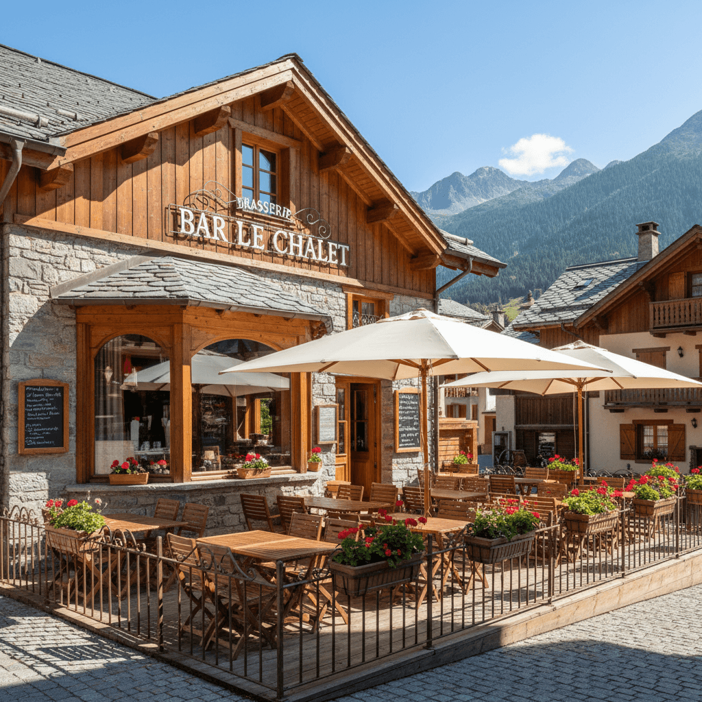 Bar-brasserie 350m² à Les Contamines-Montjoie : terrasse - licence IV - Image 1