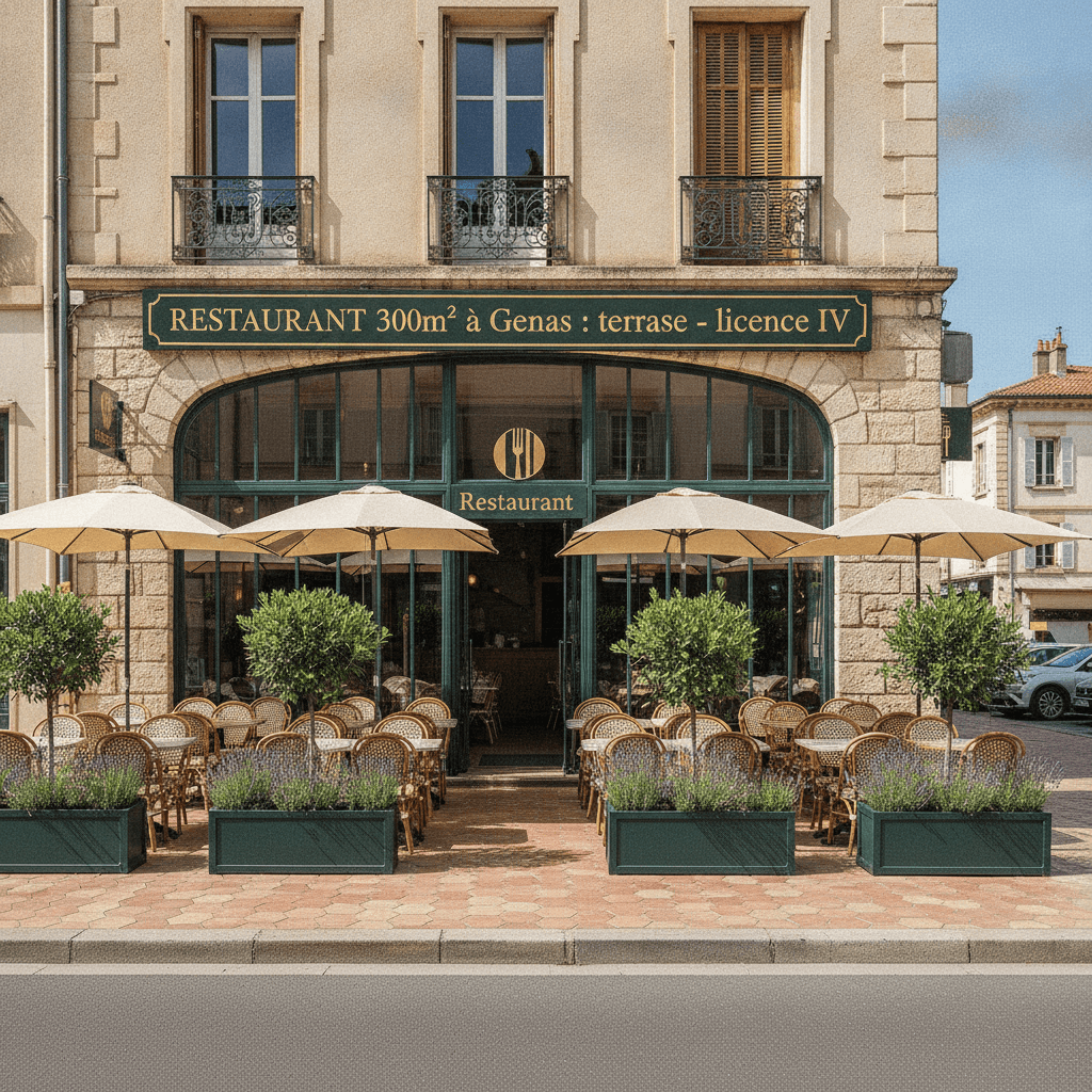 Restaurant 300m² à Genas : terrasse - licence IV - Image 1